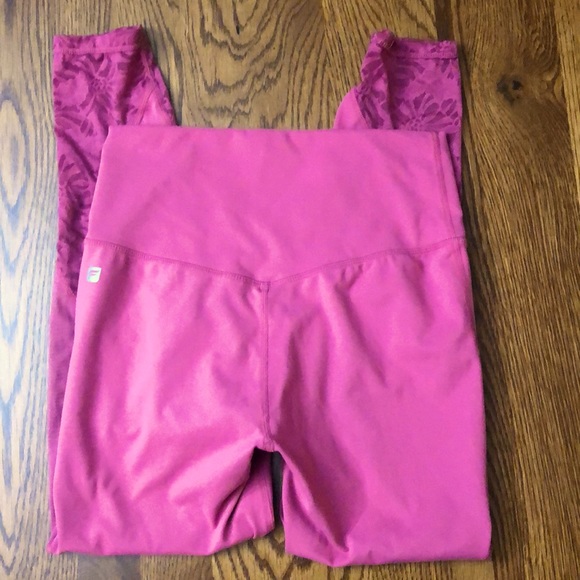 FABLETICS High Waisted Barbiecore Pink Floral Mesh Leggings Yoga Stretch Small - Picture 10 of 14
